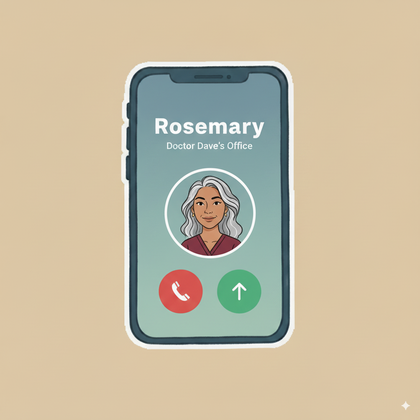 Rosemary placing a call